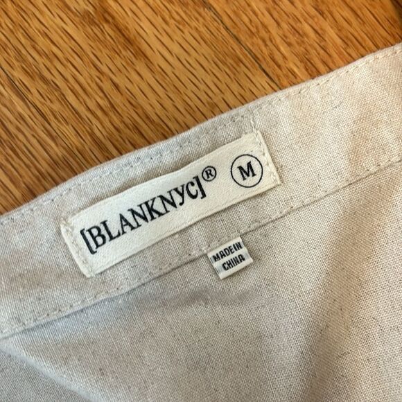 [BLANKNYC] Womens Linen Romper With Self Belt, Medium, NWT - Picture 3 of 5